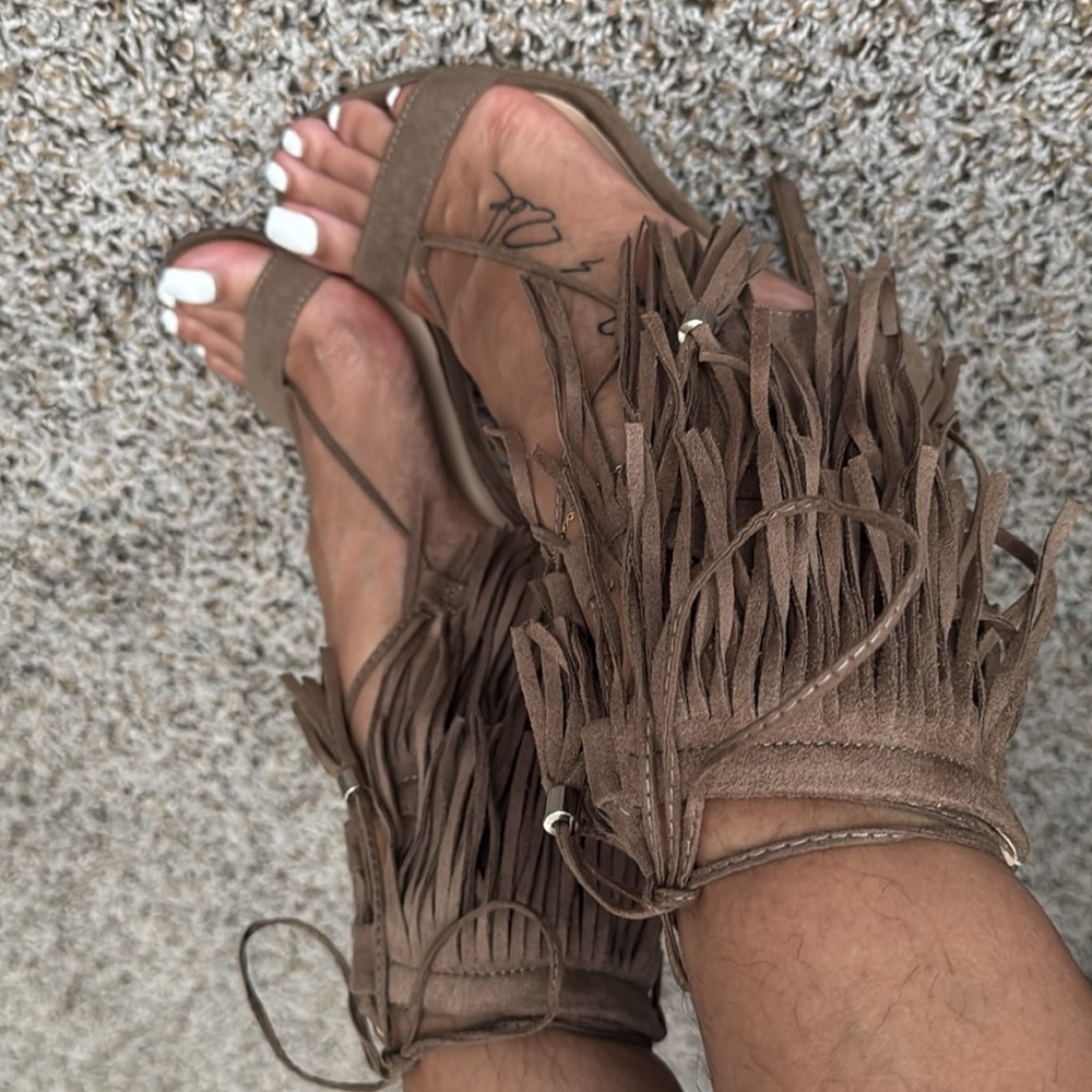 Fringe open toe heels - Picture 5 of 7